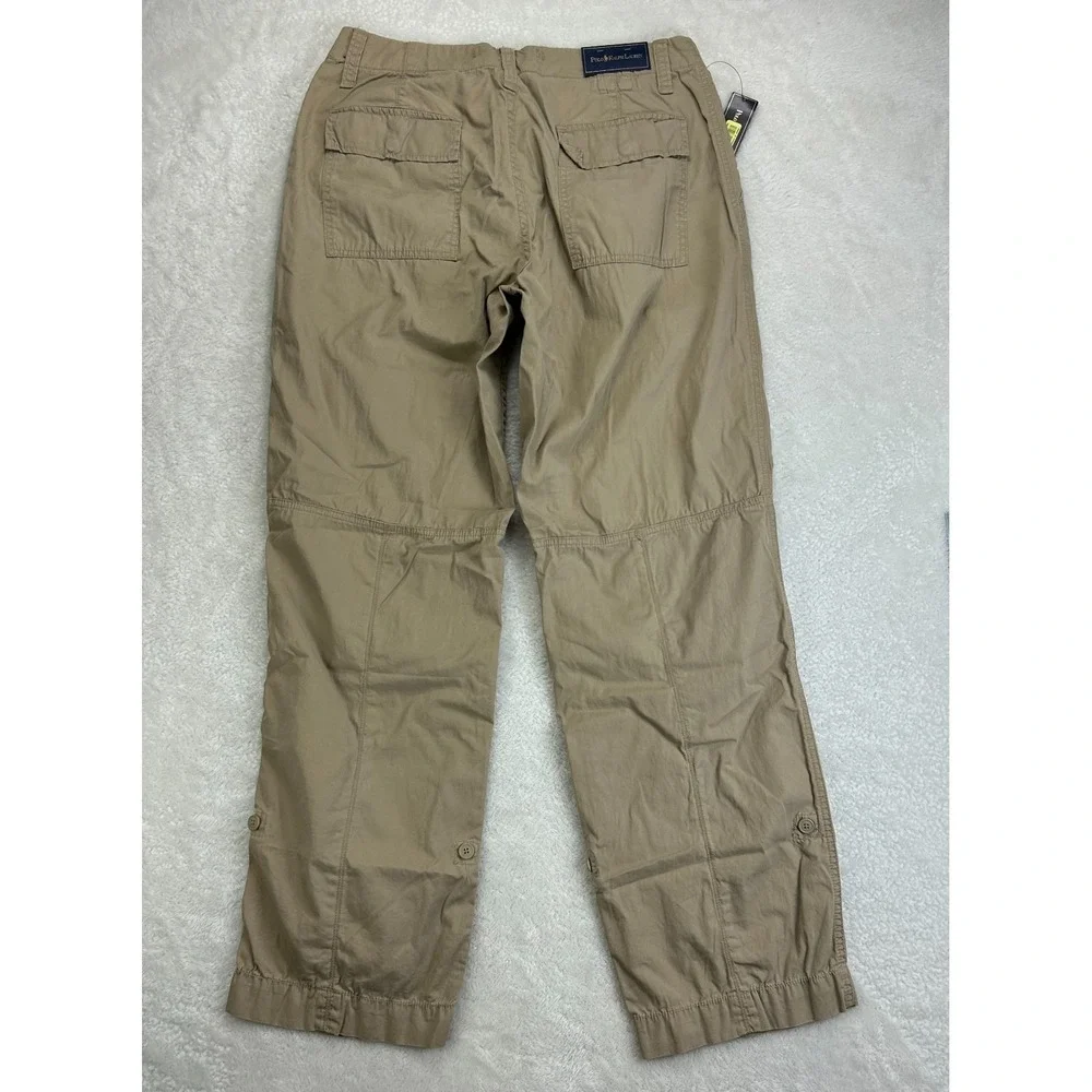 NWT Polo Ralph Lauren Cargo Pants Mens 32 Beige Utility Military Roll Cuff Army